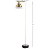 JONATHAN Y JYL3062A Chelsea 60″ Metal/Marble Cone Shade LED Floor Lamp Modern,Contemporary,Transitional for Bedrooms, Living Room, Office, Reading, Brass/Black