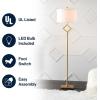 JONATHAN Y JYL3064A Juno 62.5″ Metal LED Floor Lamp, Contemporary, Modern, Transitional, Office, Living Room, Family Room, Dining Room, Bedroom, Hallway, Foyer, Gold Leaf