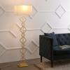 JONATHAN Y JYL3073A Selina 64.5″ Iron Ogee Trellis Modern LED Floor Lamp Bohemian,Contemporary,Designer,Glam,Transitional for Bedrooms, Living Room, Office, Reading, Gold