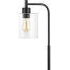 JONATHAN Y JYL3078A Axel Modern 23″ Iron/Seeded Glass Farmhouse Industrial USB Charging LED Task Lamp, Industrial, Rustic, Farmhouse, Bohemian, Transitional, Office, Bedroom, Living Room, Black