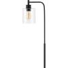 JONATHAN Y JYL3079A Axel Modern 60″ Iron/Seeded Glass Farmhouse Industrial LED Floor Lamp, Industrial, Rustic, Farmhouse, Bohemian, Transitional, Office, Living Room, Dining Room, Bedroom, Black