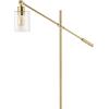 JONATHAN Y JYL3081A Kathryn Classic 60″ Iron/Seeded Glass Adjustable Head Modern LED Floor Lamp, Industrial, Rustic, Farmhouse, Bohemian, Transitional, Office, Living Room, Bedroom, Foyer, Brass Gold