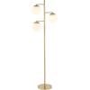 JONATHAN Y JYL3087A Ellie 66″ 3-Light Modern Vintage Iron LED Floor Lamp Contemporary Minimalist Standing Reading Lamp for Bedroom Living Room LED Bulbs Included, Brass Gold/White
