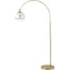 JONATHAN Y JYL3089A Nora 71″ Coastal Vintage Iron LED Floor Lamp Modern Contemporary Standing Reading Lamp for Bedroom Living Room Office LED Bulb Included, Brass Gold/White(Brass Gold)