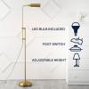 JONATHAN Y JYL3095A Zinnia 63″ Industrial Minimalist Height-Adjustable Iron Pharmacy LED Floor Lamp Glam, Modern, Designer, Casual, Vintage, Office, Living Room, Dining Room, Bedroom, Brass Gold