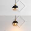 JONATHAN Y JYL3513A Nixon 7.5″ Adjustable Drop Globe Metal/Glass LED Pendant Contemporary Transitional Dimmable Dining Room Living Room Kitchen Foyer Bedroom Hallway, Brass Gold/Black(Set of 2)