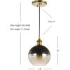 JONATHAN Y JYL3513A Nixon 7.5″ Adjustable Drop Globe Metal/Glass LED Pendant Contemporary Transitional Dimmable Dining Room Living Room Kitchen Foyer Bedroom Hallway, Brass Gold/Black(Single)