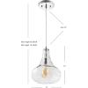 JONATHAN Y JYL3519A Ferano 9″ Adjustable Metal/Glass LED Pendant Contemporary Transitional Dimmable Dining Room Living Room Kitchen Foyer Bedroom Hallway, Chrome