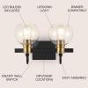 JONATHAN Y JYL3526A Marais 5.88″ 1-Light Iron/Glass Rustic Vintage LED Vanity Light Industrial Bohemian 2700K LED 4W Bulb Entryway Lobby Kitchen Bathroom Bedroom Living Room Hallway, Black/Brass Gold(2 Light)