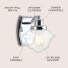 JONATHAN Y JYL3530A Orleans 7″ 1-Light Iron/Glass Schoolhouse Coastal Cottage LED Vanity Light French Country 2700K LED 4W Bulb Entryway Lobby Kitchen Bathroom Bedroom Hallway, Chrome(1 Bulb)