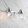 JONATHAN Y JYL3530A Orleans 7″ 1-Light Iron/Glass Schoolhouse Coastal Cottage LED Vanity Light French Country 2700K LED 4W Bulb Entryway Lobby Kitchen Bathroom Bedroom Hallway, Chrome(2 Bulb)
