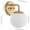 JONATHAN Y JYL3536A Louis Parisian Globe 25″ 3-Light Metal/Frosted Glass Modern Contemporary LED Vanity Midcentury Glam 2700K LED 4W Bulbs Entryway Lobby Kitchen Bathroom Bedroom Hallway, Brass Gold(Brass Gold)