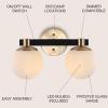 JONATHAN Y JYL3543A Modernist Globe 34″ 4-Light Metal/Frosted Glass Modern Contemporary LED Vanity Midcentury Glam 2700K LED 4W Bulbs Entryway Lobby Kitchen Bathroom Bedroom Hallway, Brass Gold(2 Bulb)