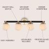 JONATHAN Y JYL3543A Modernist Globe 34″ 4-Light Metal/Frosted Glass Modern Contemporary LED Vanity Midcentury Glam 2700K LED 4W Bulbs Entryway Lobby Kitchen Bathroom Bedroom Hallway, Brass Gold(4 Bulb)