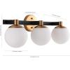 JONATHAN Y JYL3543A Modernist Globe 34″ 4-Light Metal/Frosted Glass Modern Contemporary LED Vanity Midcentury Glam 2700K LED 4W Bulbs Entryway Lobby Kitchen Bathroom Bedroom Hallway, Brass Gold(3 Bulb)