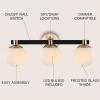 JONATHAN Y JYL3543A Modernist Globe 34″ 4-Light Metal/Frosted Glass Modern Contemporary LED Vanity Midcentury Glam 2700K LED 4W Bulbs Entryway Lobby Kitchen Bathroom Bedroom Hallway, Brass Gold(3 Bulb)