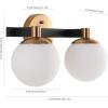 JONATHAN Y JYL3543A Modernist Globe 34″ 4-Light Metal/Frosted Glass Modern Contemporary LED Vanity Midcentury Glam 2700K LED 4W Bulbs Entryway Lobby Kitchen Bathroom Bedroom Hallway, Brass Gold(2 Bulb)