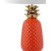 JONATHAN Y JYL4019A Pineapple 23″ Ceramic LED Table Lamp Contemporary Transitional Bedside Desk Nightstand Lamp for Bedroom Living Room Office College Bookcase LED Bulb Included, Navy/Gold(Orange/Gold)