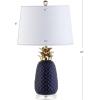 JONATHAN Y JYL4019A Pineapple 23″ Ceramic LED Table Lamp Contemporary Transitional Bedside Desk Nightstand Lamp for Bedroom Living Room Office College Bookcase LED Bulb Included, Navy/Gold(Navy/Gold)