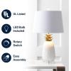 JONATHAN Y JYL4019A Pineapple 23″ Ceramic LED Table Lamp Contemporary Transitional Bedside Desk Nightstand Lamp for Bedroom Living Room Office College Bookcase LED Bulb Included, Navy/Gold(White/Gold)
