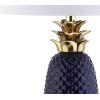 JONATHAN Y JYL4019A Pineapple 23″ Ceramic LED Table Lamp Contemporary Transitional Bedside Desk Nightstand Lamp for Bedroom Living Room Office College Bookcase LED Bulb Included, Navy/Gold(Navy/Gold)