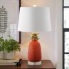 JONATHAN Y JYL4019A Pineapple 23″ Ceramic LED Table Lamp Contemporary Transitional Bedside Desk Nightstand Lamp for Bedroom Living Room Office College Bookcase LED Bulb Included, Navy/Gold(Orange/Gold)