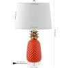 JONATHAN Y JYL4019A Pineapple 23″ Ceramic LED Table Lamp Contemporary Transitional Bedside Desk Nightstand Lamp for Bedroom Living Room Office College Bookcase LED Bulb Included, Navy/Gold(Orange/Gold)