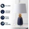 JONATHAN Y JYL4019A Pineapple 23″ Ceramic LED Table Lamp Contemporary Transitional Bedside Desk Nightstand Lamp for Bedroom Living Room Office College Bookcase LED Bulb Included, Navy/Gold(Navy/Gold)