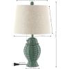 JONATHAN Y JYL4041C-SET2 Margie Wicker 20.5″ Bohemian Rustic Iron LED Table Lamp Farmhouse, Coastal, Traditional, Living Room, Dining Room, Bedroom, Green (Set of 2)(Green)