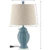 JONATHAN Y JYL4041C-SET2 Margie Wicker 20.5″ Bohemian Rustic Iron LED Table Lamp Farmhouse, Coastal, Traditional, Living Room, Dining Room, Bedroom, Green (Set of 2)(Blue)