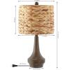 JONATHAN Y JYL4051A-SET2 Theodore 21″ Rustic Farmhouse Handwoven Rattan/Resin LED Table Lamp Southwestern, Style, Bohemian, Traditional, Living Room, Dining Room, Bedroom, Brown Wood Finish (Set of 2)