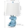 JONATHAN Y JYL4060A Kairi 21″ Modern Shabby Chic Resin/Iron Happy Elephant LED Kids’ Table Lamp with Phone Stand, White, for Living Room, Bedroom(Blue)