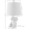 JONATHAN Y JYL4060A Kairi 21″ Modern Shabby Chic Resin/Iron Happy Elephant LED Kids’ Table Lamp with Phone Stand, White, for Living Room, Bedroom(White)