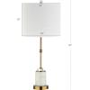 JONATHAN Y JYL5003A-SET2 Set of 2 Table Lamps Harper 27″ Marble/Crystal LED Table Lamp Modern Contemporary Bedside Desk Nightstand Lamp for Bedroom Living Room, White/Brass Gold