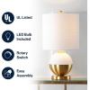 JONATHAN Y JYL5005A Carr 23.5″ Ceramic/Metal LED Table Lamp Modern Contemporary Bedside Desk Nightstand Lamp for Bedroom Living Room Office College Bookcase LED Bulb Included, White/Brass