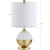 JONATHAN Y JYL5005A Carr 23.5″ Ceramic/Metal LED Table Lamp Modern Contemporary Bedside Desk Nightstand Lamp for Bedroom Living Room Office College Bookcase LED Bulb Included, White/Brass