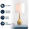 JONATHAN Y JYL5010A Dylan 25″ Metal/Crystal Teardrop LED Table Lamp Contemporary Transitional Bedside Desk Nightstand Lamp for Bedroom Living Room Office College Bookcase, Brass Gold(Brass Gold)