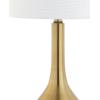 JONATHAN Y JYL5010A Dylan 25″ Metal/Crystal Teardrop LED Table Lamp Contemporary Transitional Bedside Desk Nightstand Lamp for Bedroom Living Room Office College Bookcase, Brass Gold(Brass Gold)