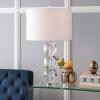 JONATHAN Y JYL5012A Sofia 26″ Crystal LED Table Lamp Transitional Glam Bedside Desk Nightstand Lamp for Bedroom Living Room Office College Bookcase LED Bulb Included, Clear