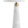 JONATHAN Y JYL5055A-SET2 Set of 2 Table Lamps Travis 26.5″ Marble/Iron Gold Modern Column LED Table Lamp Bedside Desk Nightstand Lamp for Bedroom Living Room Office, White