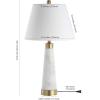 JONATHAN Y JYL5055A-SET2 Set of 2 Table Lamps Travis 26.5″ Marble/Iron Gold Modern Column LED Table Lamp Bedside Desk Nightstand Lamp for Bedroom Living Room Office, White