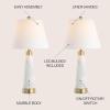JONATHAN Y JYL5055A-SET2 Set of 2 Table Lamps Travis 26.5″ Marble/Iron Gold Modern Column LED Table Lamp Bedside Desk Nightstand Lamp for Bedroom Living Room Office, White