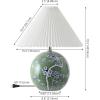 JONATHAN Y JYL5056A Shishen 19.5″ Cottage Classic Chinoiserie Ceramic Orb LED Table Lamp with Pleated Shade, Green/White for Bedroom, Living Room, Kitchen, Home Office, Kids Room(Green/White)