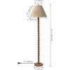 JONATHAN Y JYL5400A Wren 61.5″ Modern Rustic Bobbin Pleated Paper Shade/Resin LED Floor Lamp for Bedroom, Living Room, Entryway, Office, Dining Room, Brown Wood Finish/Light Brown