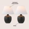 JONATHAN Y JYL5606C-SET2 Myron 18″ Minimalist Scandinavian Concrete Effect Resin/Iron LED Table Lamp for Bedroom, Living Room, Office, College, Nightstands and Coffee Table, Cream (Set of 2)(Black)