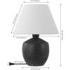 JONATHAN Y JYL5606C-SET2 Myron 18″ Minimalist Scandinavian Concrete Effect Resin/Iron LED Table Lamp for Bedroom, Living Room, Office, College, Nightstands and Coffee Table, Cream (Set of 2)(Black)