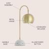 JONATHAN Y JYL6000A Stephen 23.5″ Metal/Marble LED Table Lamp Contemporary Modern Bedside Desk Nightstand Lamp for Bedroom Living Room Office College Bookcase LED Bulb Included, Brass Gold/White