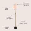 JONATHAN Y JYL6004A Crosby 66″ Adjustable Height Metal LED Floor Lamp Modern,Minimalist,Contemporary for Bedrooms, Living Room, Office, Reading, Brass/BlackMarble