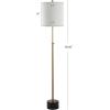 JONATHAN Y JYL6004A Crosby 66″ Adjustable Height Metal LED Floor Lamp Modern,Minimalist,Contemporary for Bedrooms, Living Room, Office, Reading, Brass/BlackMarble