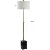 JONATHAN Y JYL6007A Lafayette 65″ Adjustable Height LED Floor Lamp Modern,Minimalist,Contemporary for Bedrooms, Living Room, Office, Reading, Brass/Black